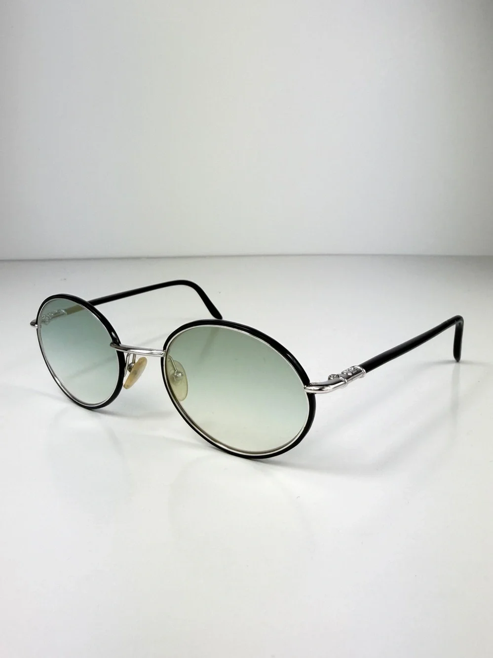 Vintage Christian Dior 2057 79D Sunglasses Custom Teal Mirror Oval 90s Full Set
